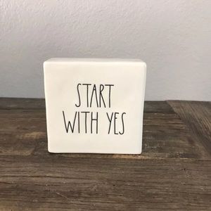 Rae Dunn Start With Yes Paperweight Block LL